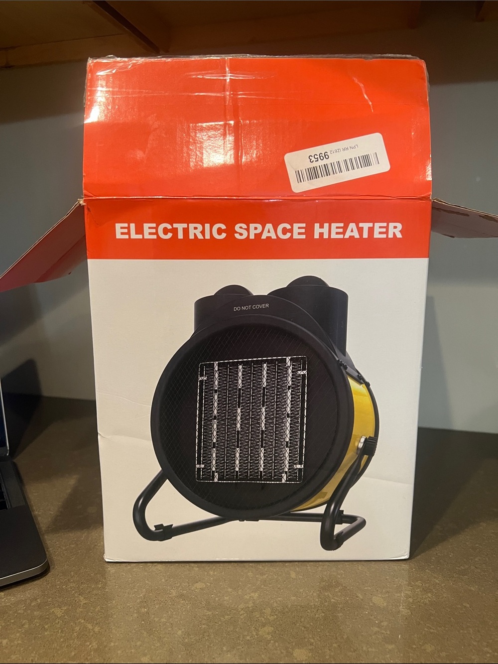 Electric Space Heater - Black & Yellow Portable Fan Heater
